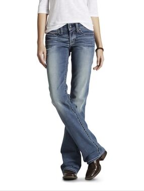 Ariat Women's R.E.A.L. Mid Rise Whipstitch Boot Cut Jean 32"×32".(#2015D)